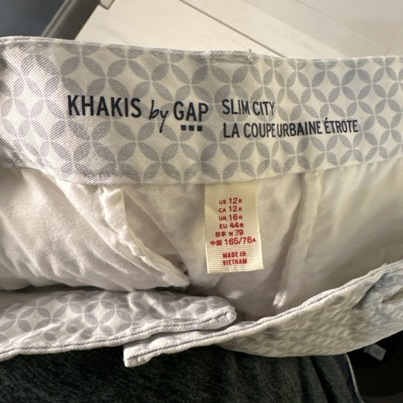 Gap Women's Khakis Slim City Size 12R Gray Print - Picture 4 of 7